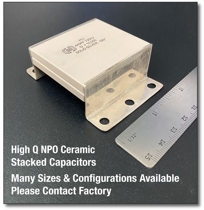 High Q NPO RF Power Stack capacitors